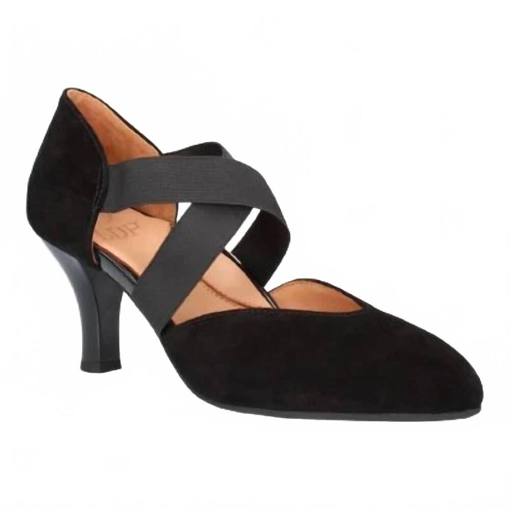 NEW L'AMOUR DES PIEDS women’s bishar heels in black kid suede